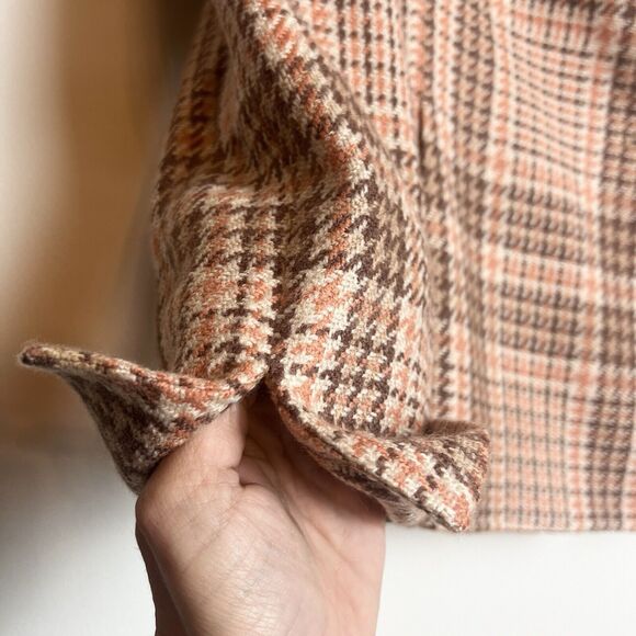 Kasper Plaid Blazer in Brown and Cream - Picture 4 of 10